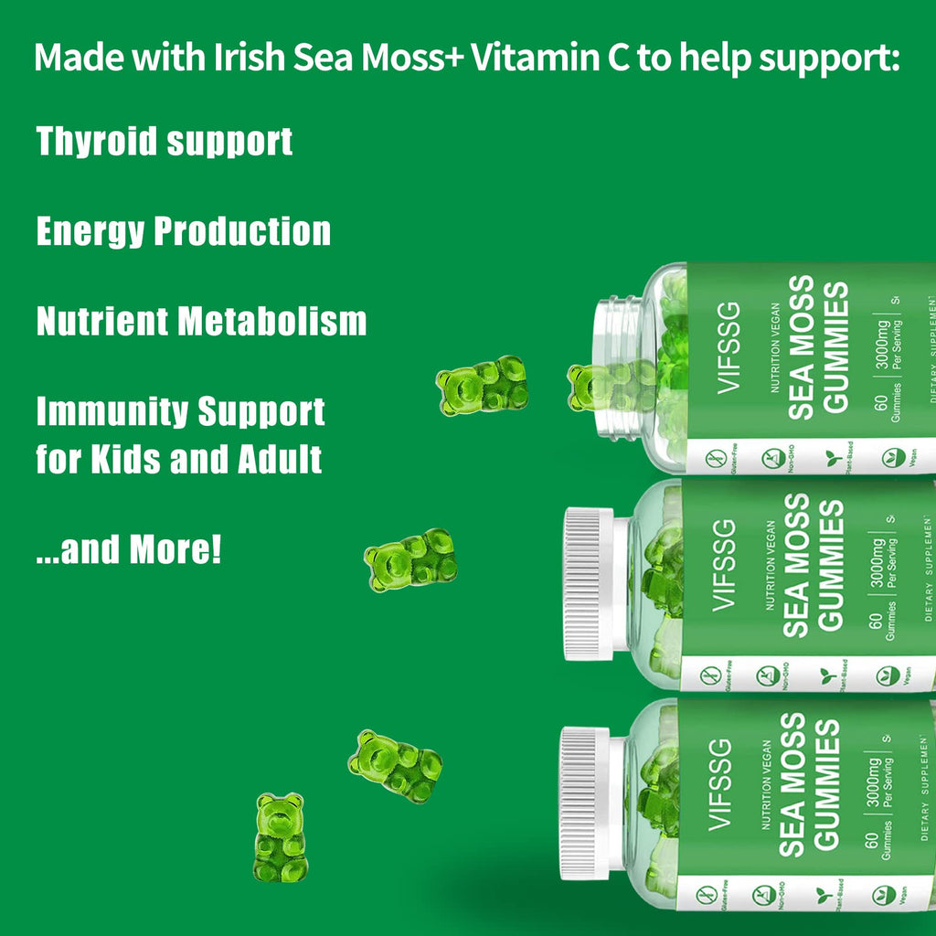 VIFSSG Sea Moss Gummies with Bladderwrack & Burdock Root - 60 Gummies - image 3