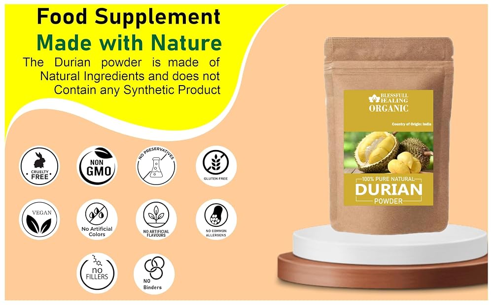 Blessfull Healing Organic Durian Powder 100% Pure Natural 200 Gram /