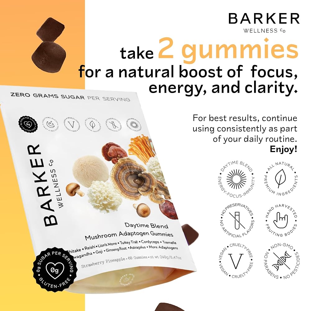 Barker Wellness Adaptogen Mushroom Gummies