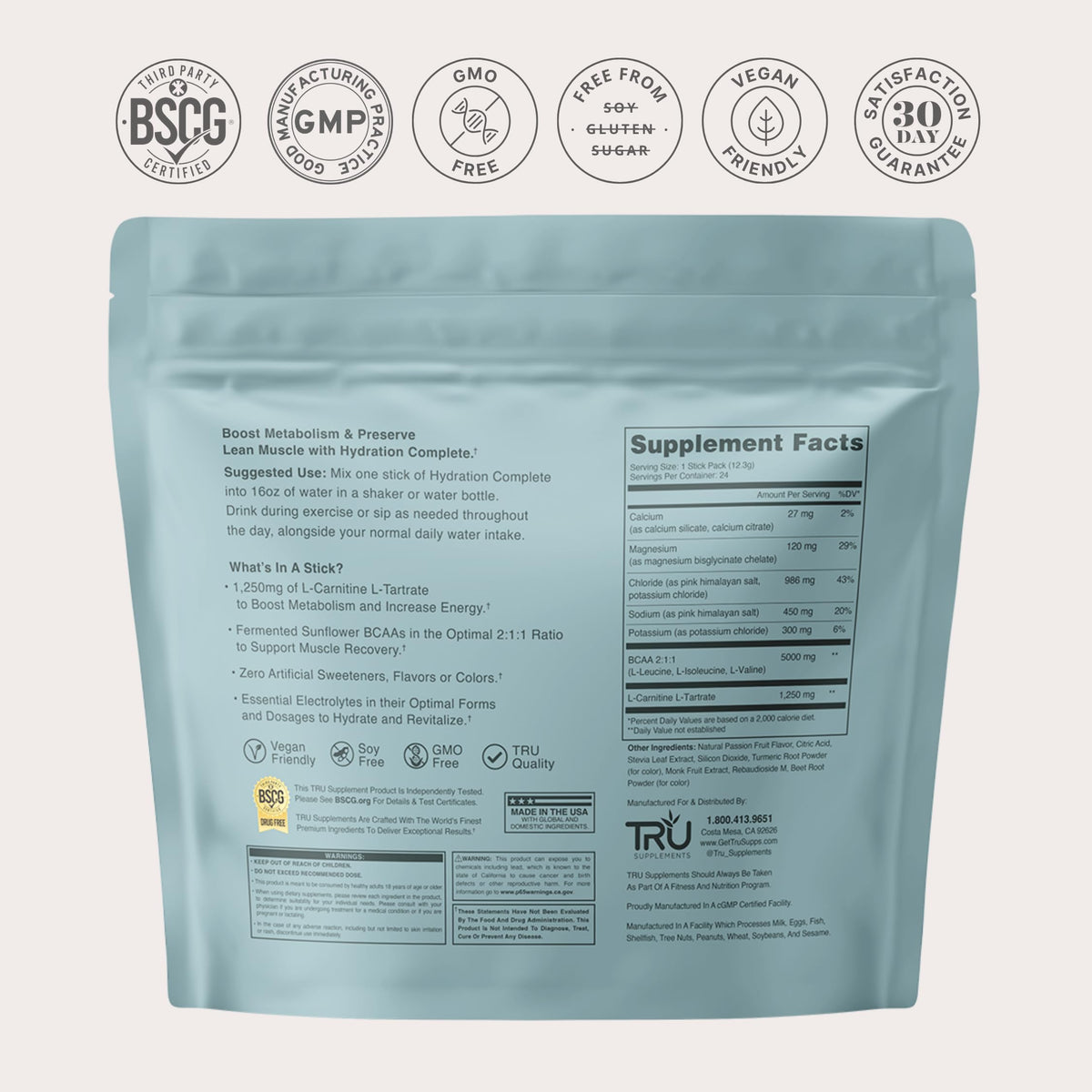 TRU Supplements Hydration Complete BCAA Powder - 24 Servings - image 8