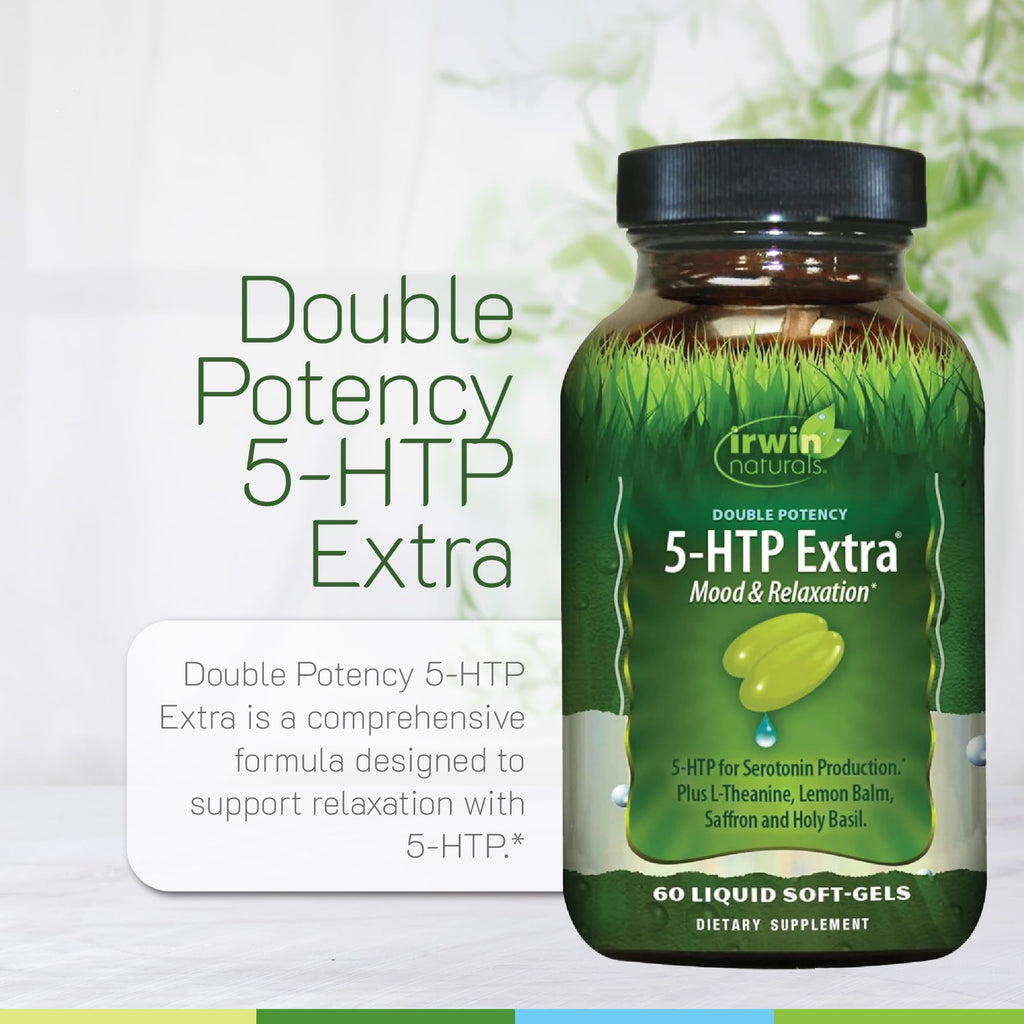 Irwin Naturals Double Potency 5-HTP Extra 60 Liquid Soft-Gels