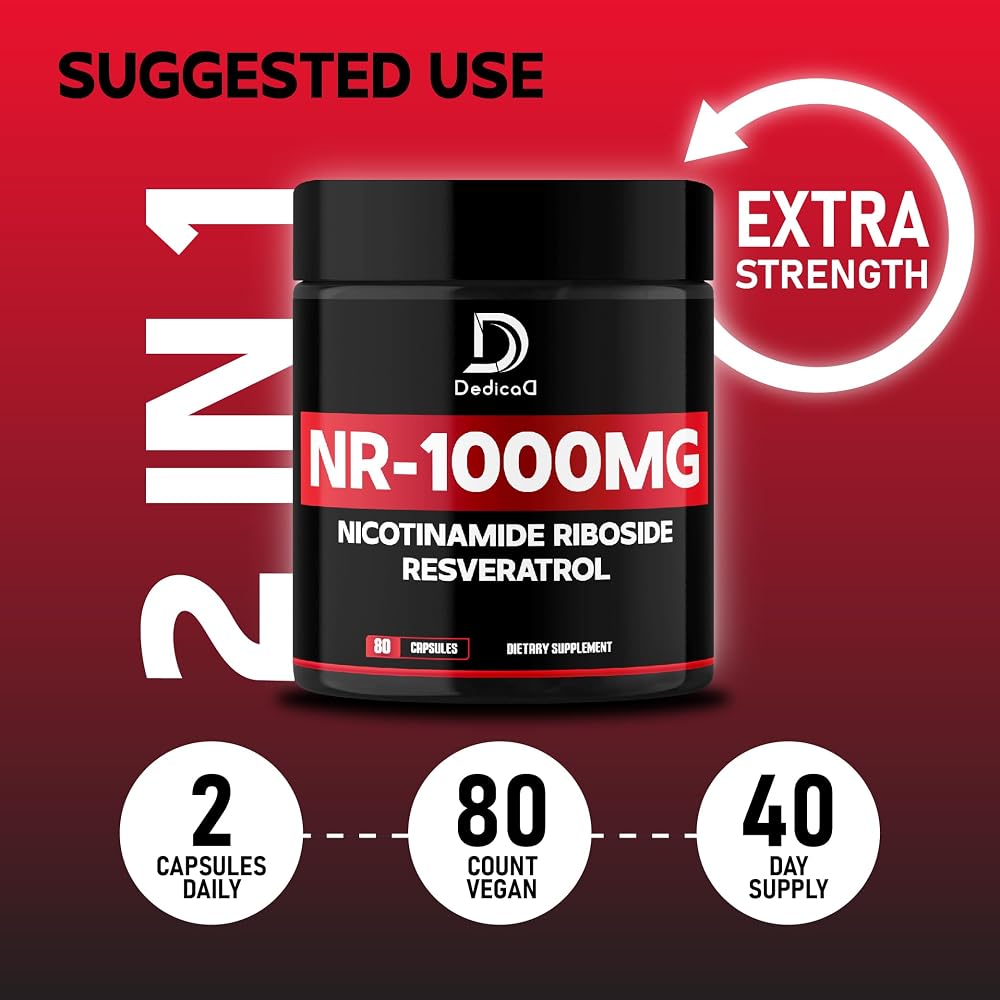 DEDICAD NAD Supplement with Nicotinamide Riboside - 80 Capsules - image 5