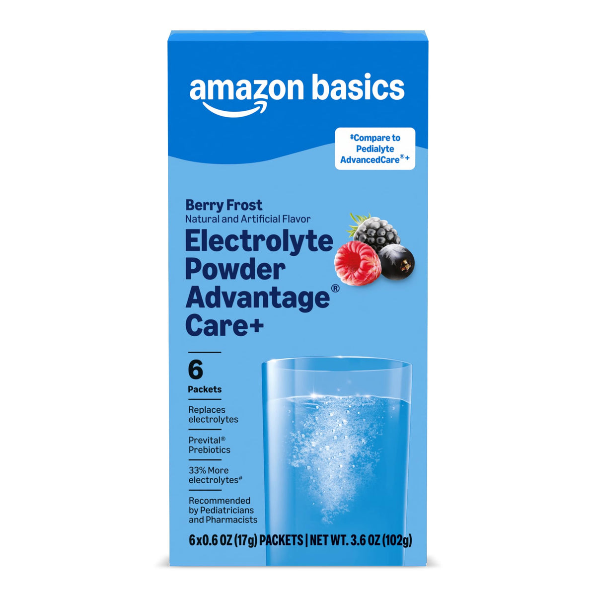 Amazon Basics Advantage Care Electrolyte Powder Packets - 6 Count