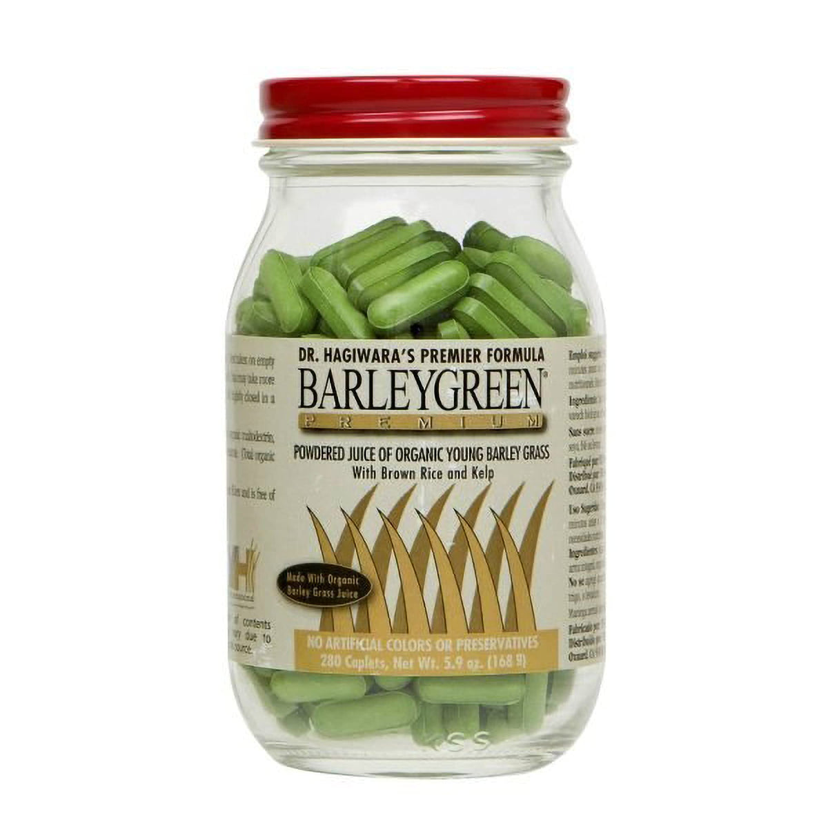 BARLEYGREEN Organic Barley Grass Vegetable Supplement - 280 Caplets