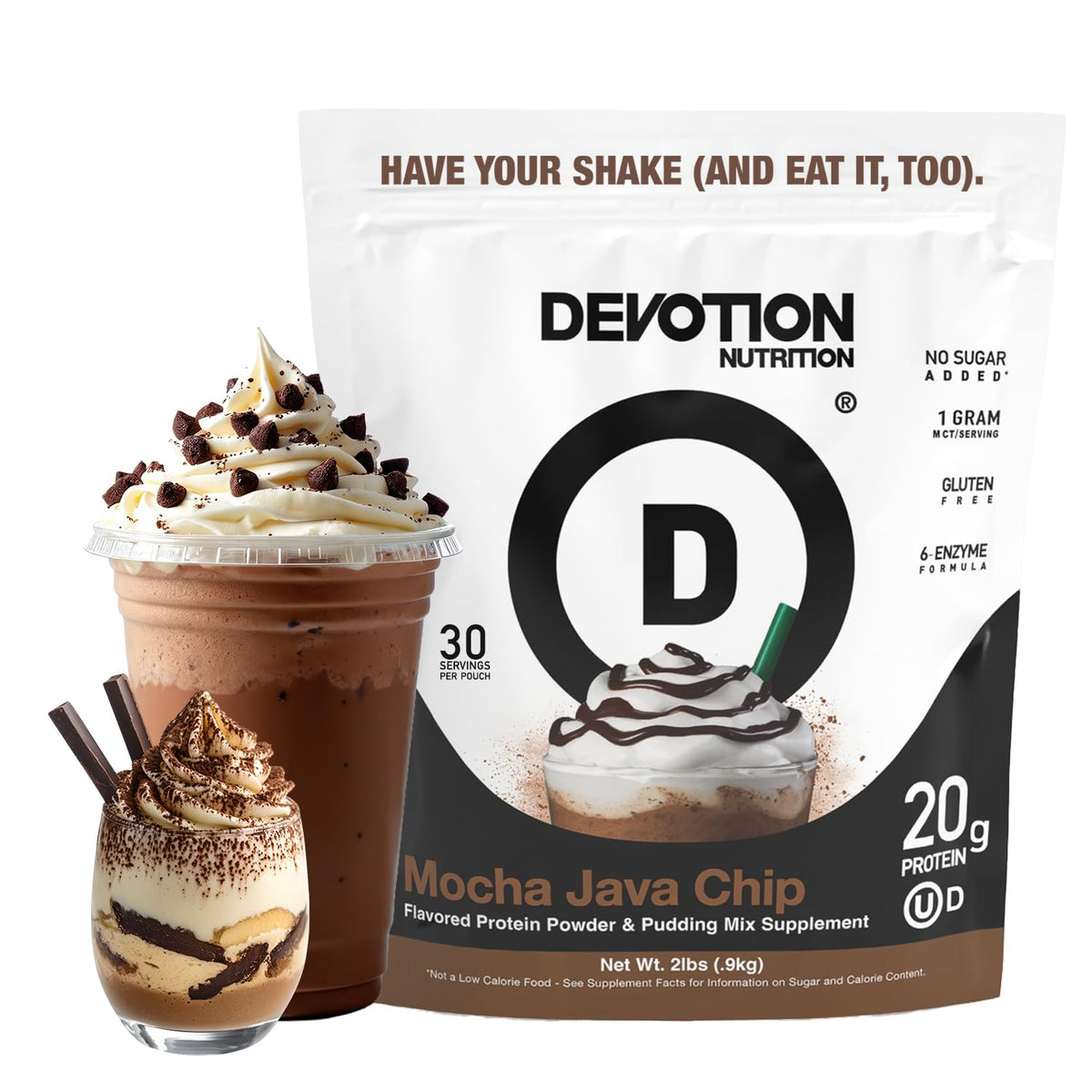 Devotion Nutrition Mocha Java Chip Protein Powder - 2lb