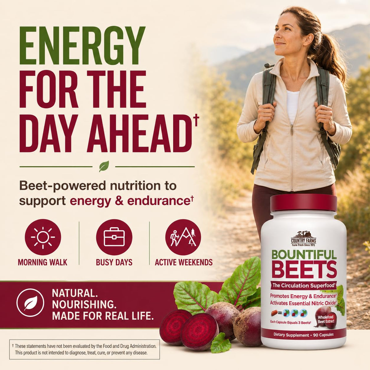 Country Farms Bountiful Beets Capsules Circulation Support - 90 Count - image 5