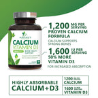 Nature's Nutrition Calcium 1200 mg with Vitamin D3 - Premium Bone