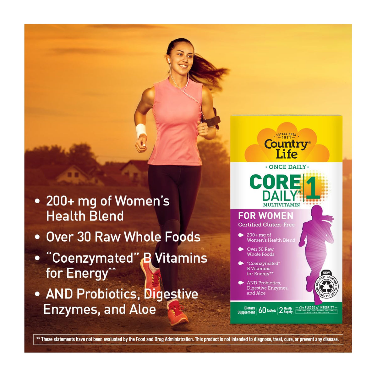 Country Life Core Daily 1 Women's Multivitamin with Iron - 60 Tablets - image 5