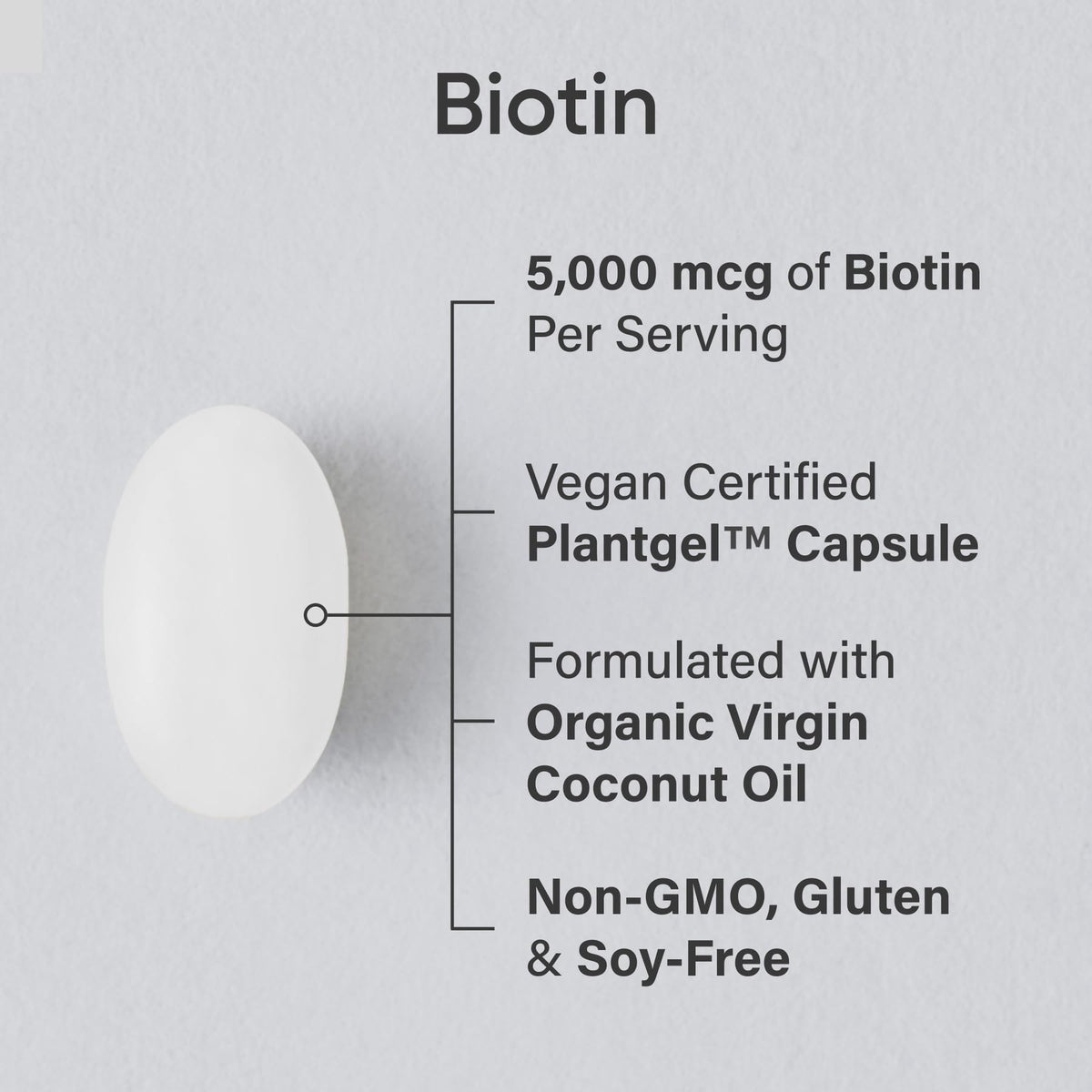 Sports Research Biotin 5,000mcg with Coconut Oil - 30 Softgels - image 2