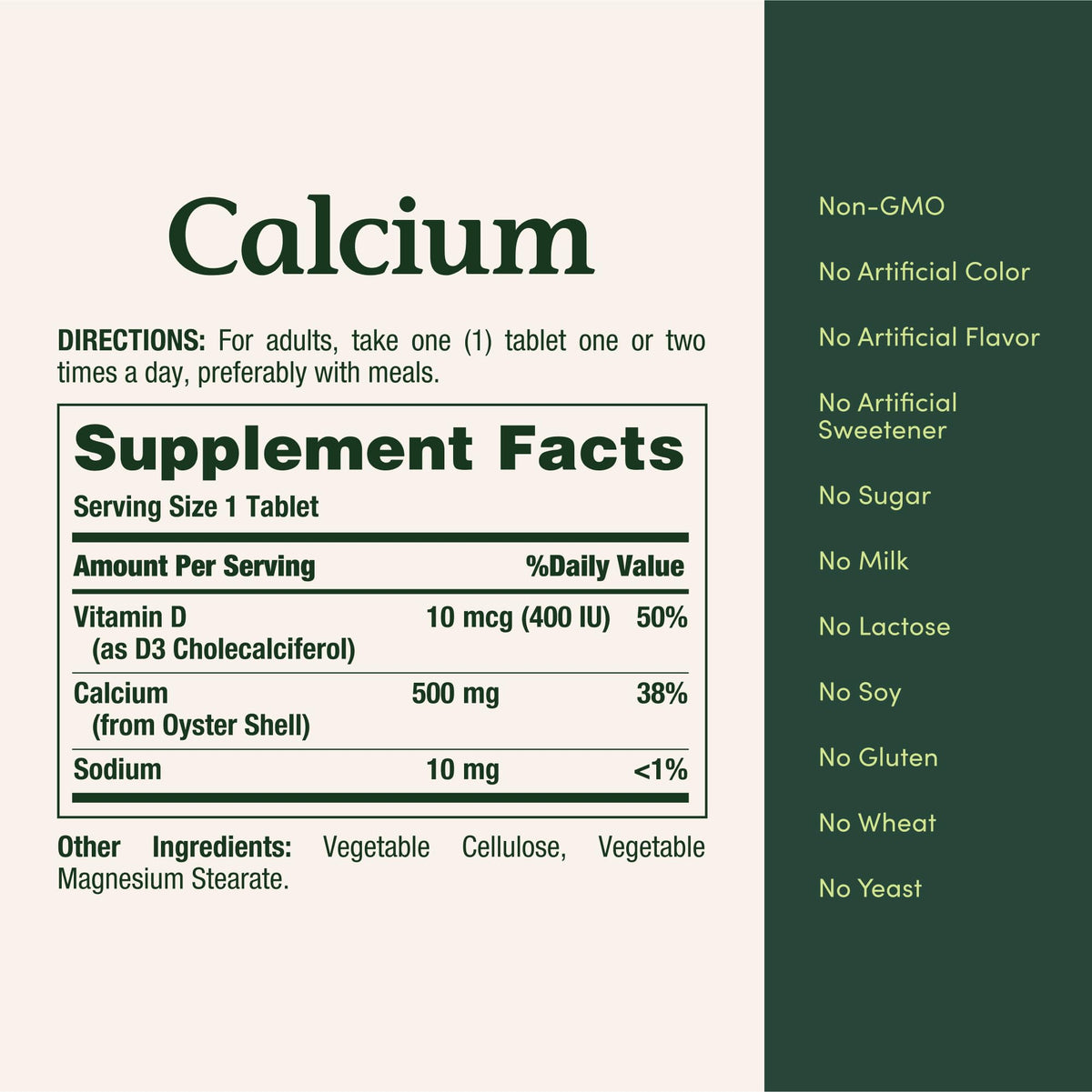 Nature's Bounty Calcium Plus 400 IU Vitamin D3 - 300 Tablets - image 5