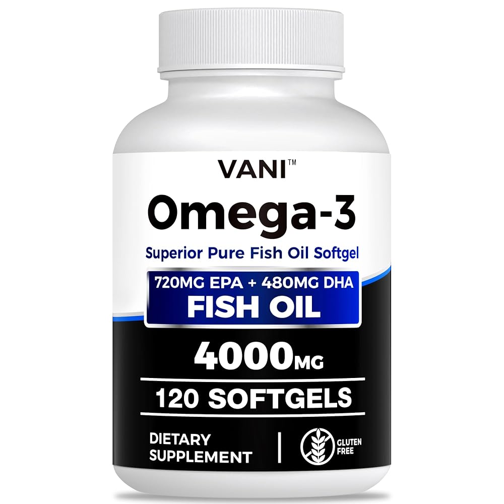 VANI Fish Oil Omega 3 4000mg with EPA & DHA - 120 Softgels