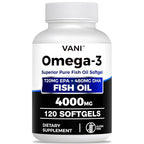 VANI Fish Oil Omega 3 4000mg with EPA & DHA - 120 Softgels