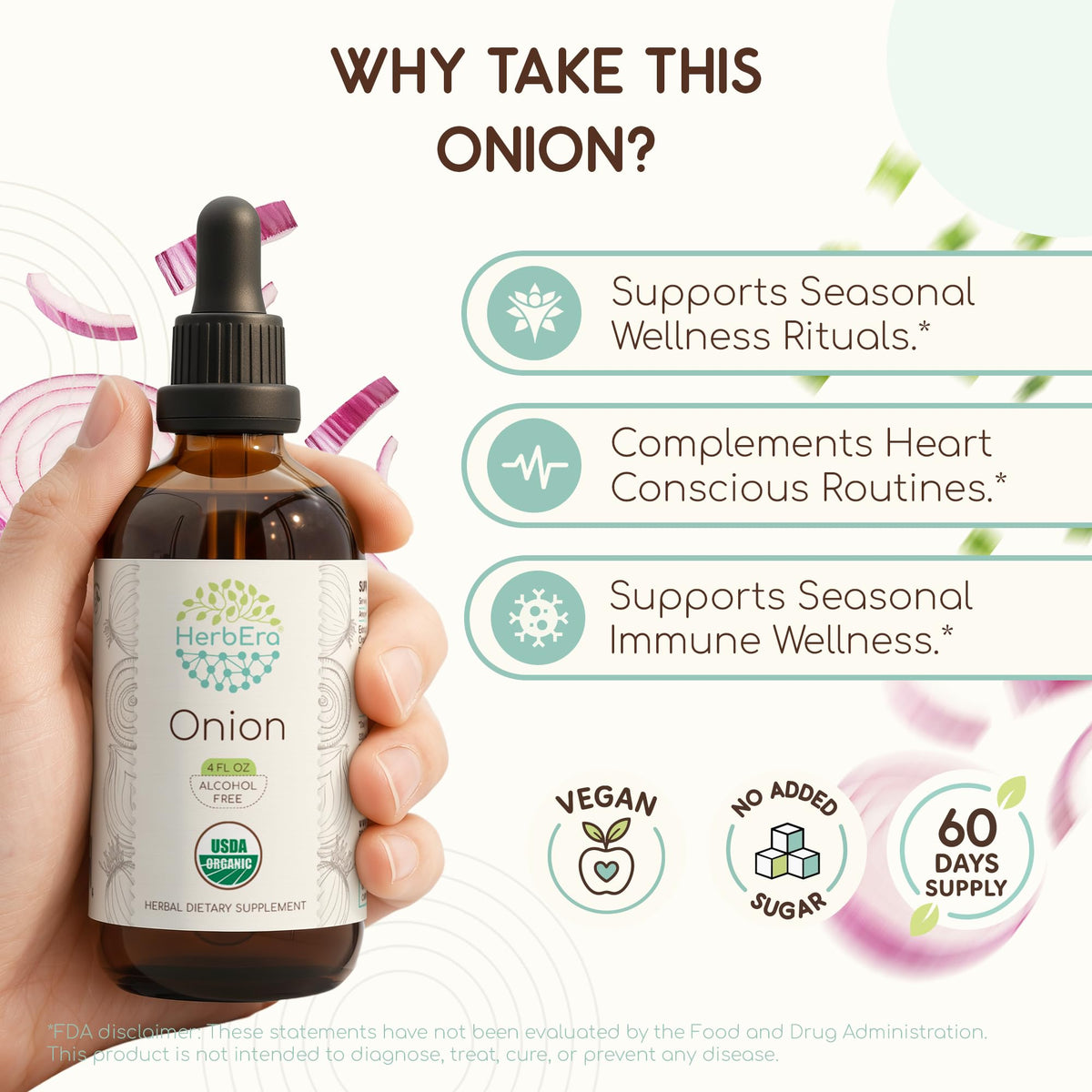HerbEra Onion Alcohol-Free Herbal Extract Tincture