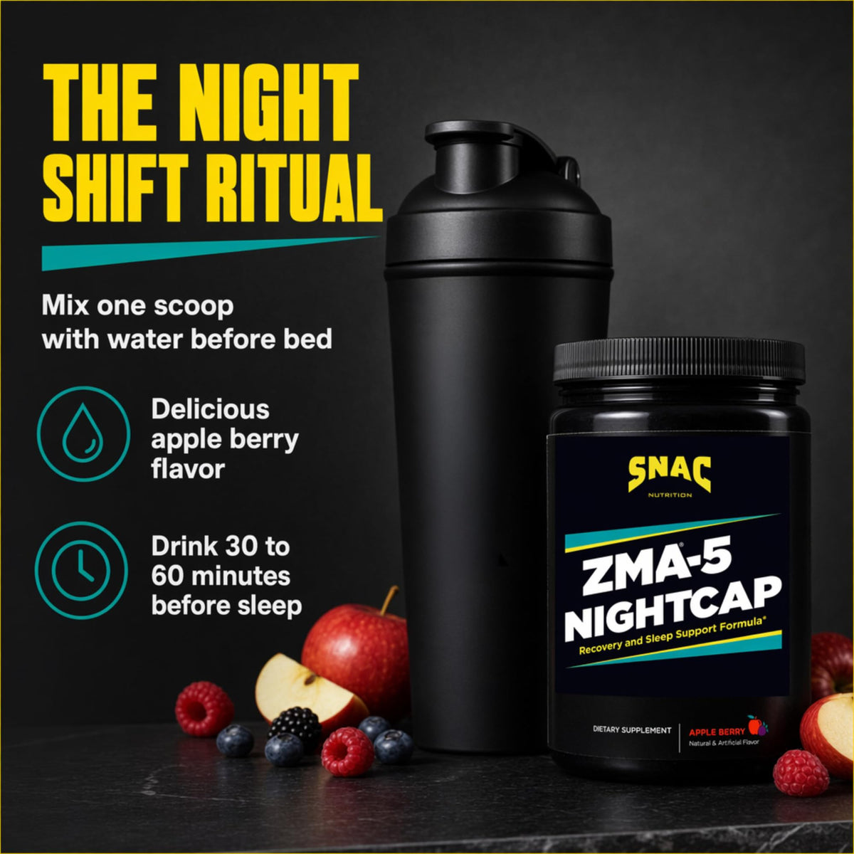 SNAC ZMA-5 Nightcap Rapid Recovery Powder for Sleep - 450g - image 5