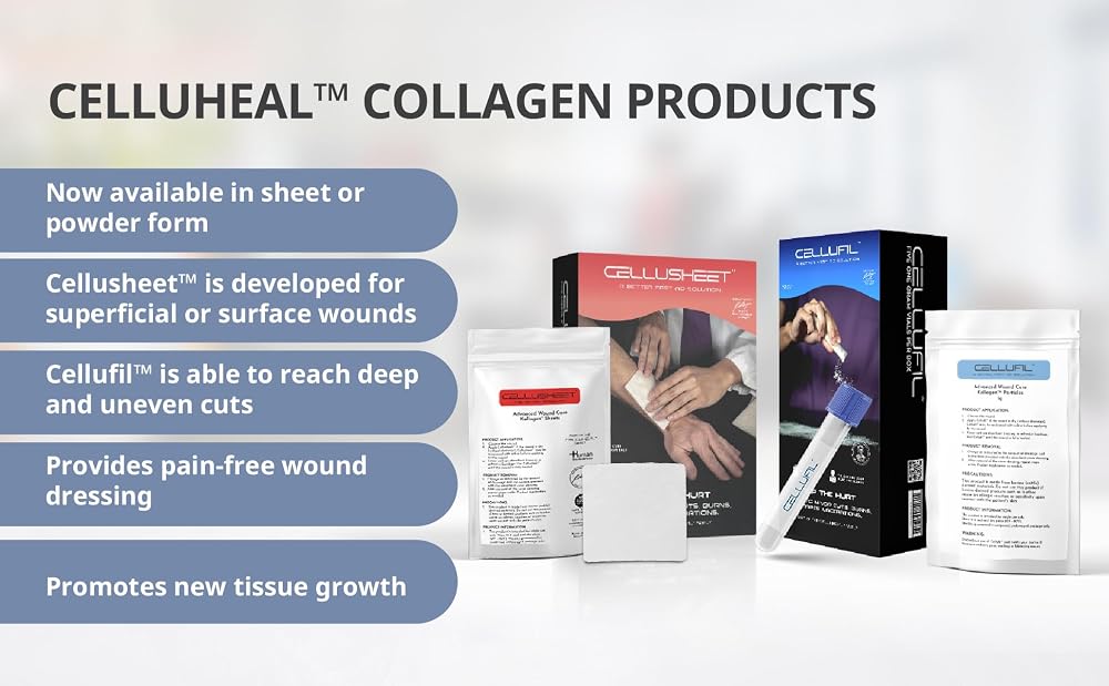 Celluheal Cellufil Collagen Particles for Advanced Wound Care 100%