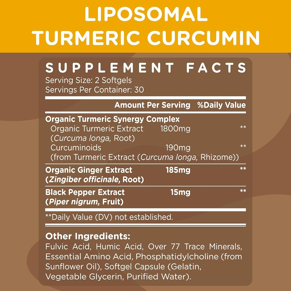 Kraftvoll Liposomal Turmeric Curcumin Supplement 2200 mg