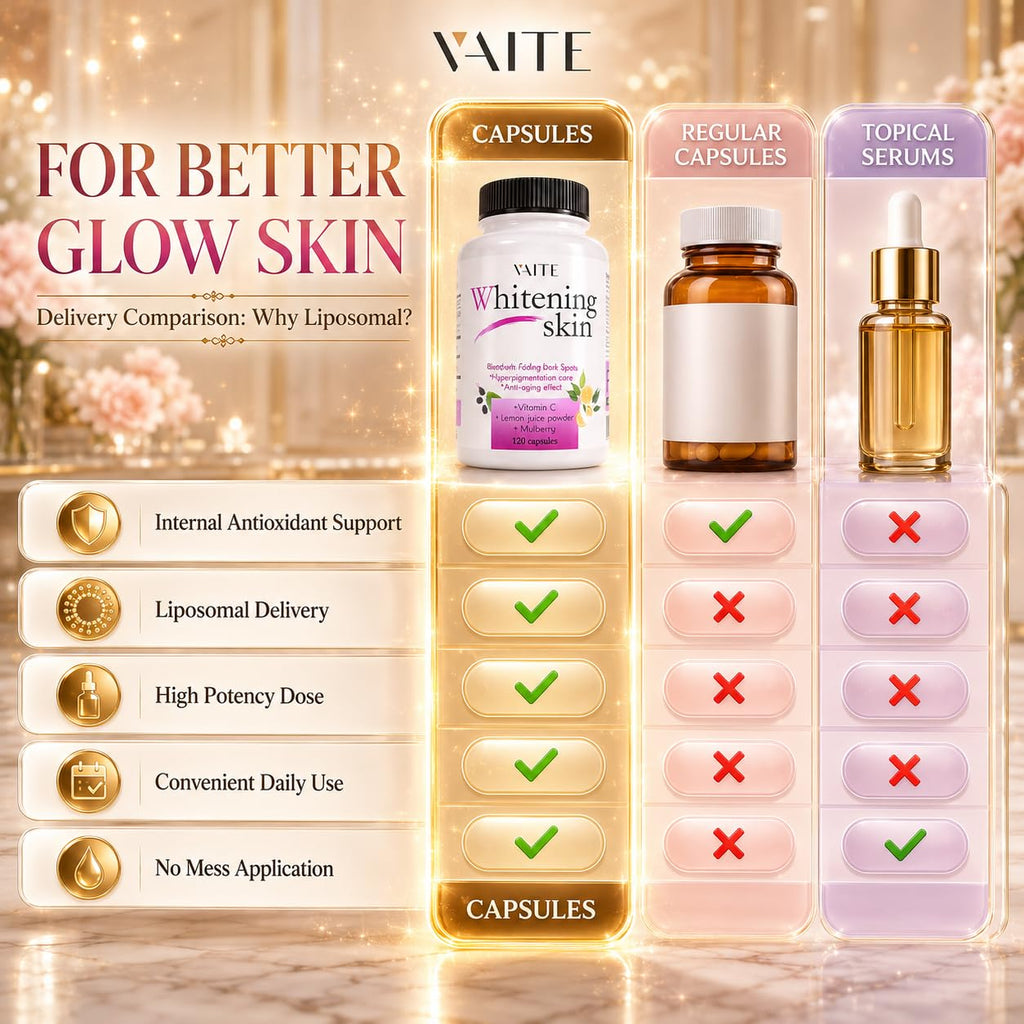 VAITE Glutathione Whitening Pills Skin Support - 120 Capsules - image 5