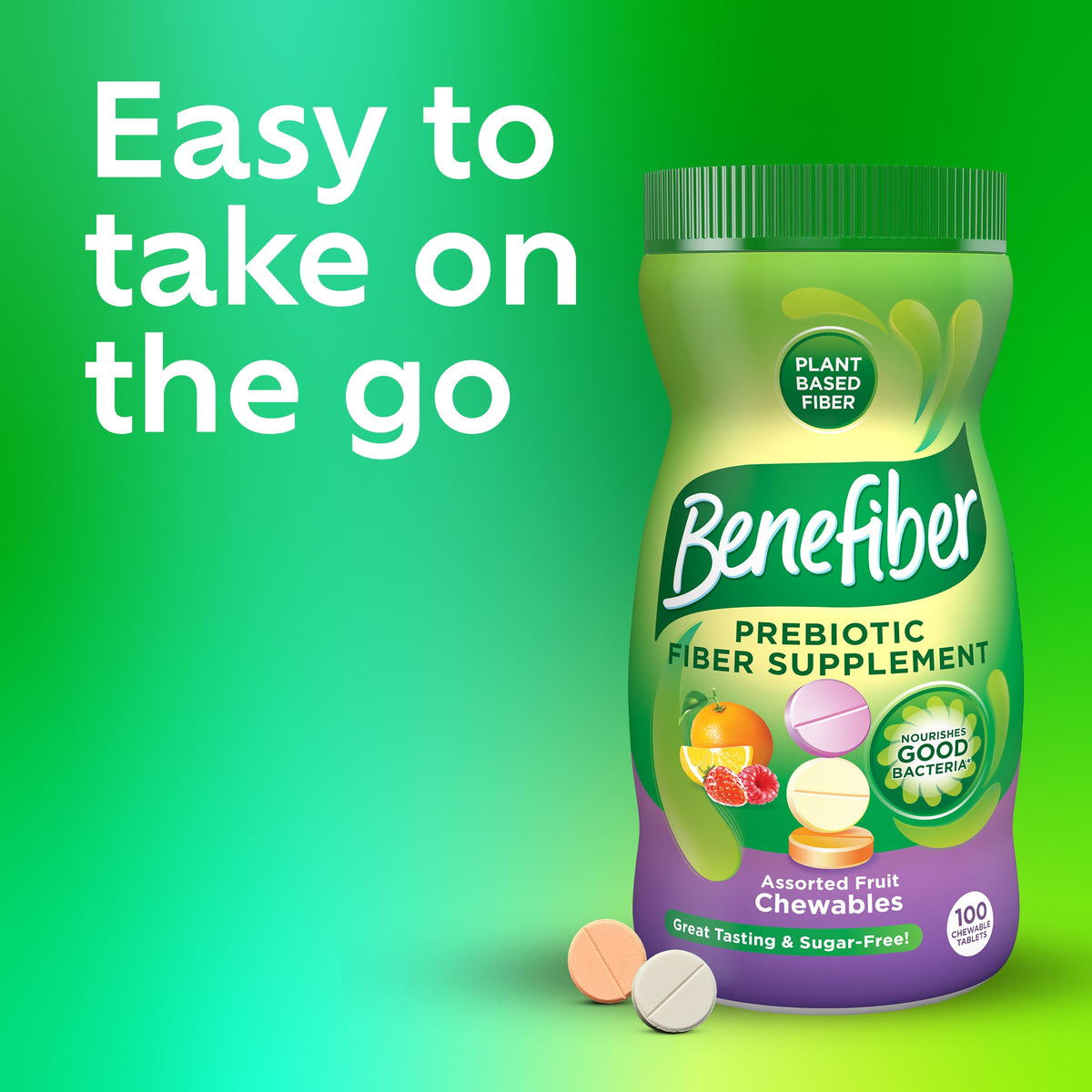 Benefiber Chewable Prebiotic Fiber Tablets Assorted Fruit - 100 Count - image 6
