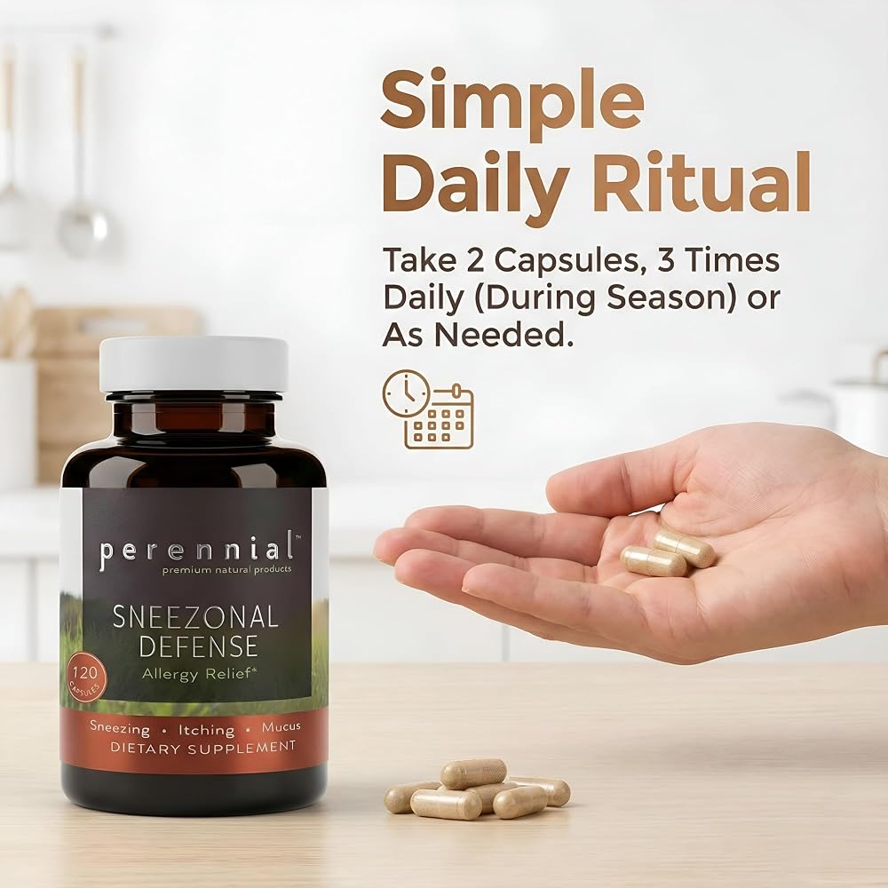 Perennial Sneezonal Defense Allergy Relief Formula - 120 Vegetarian Capsules - image 4