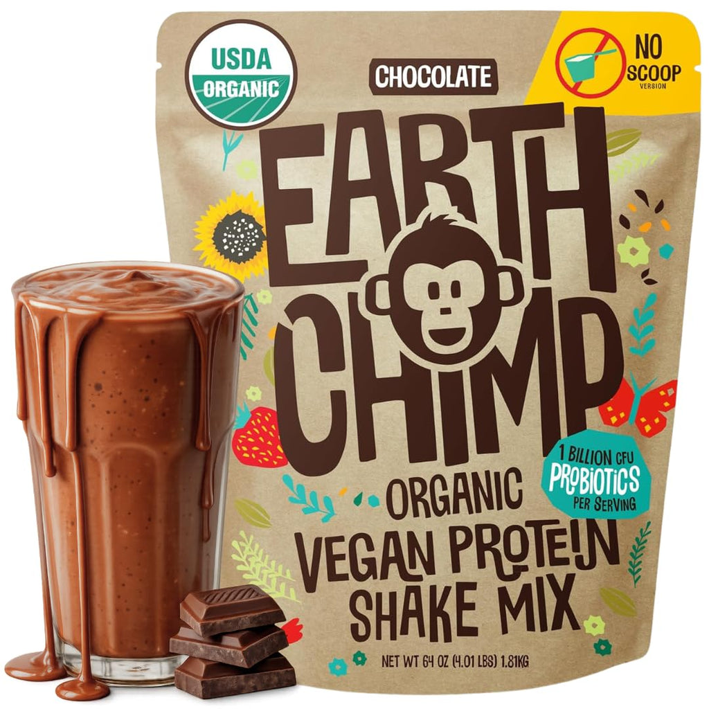 EarthChimp Organic Vegan Protein Powder Chocolate - 4lb