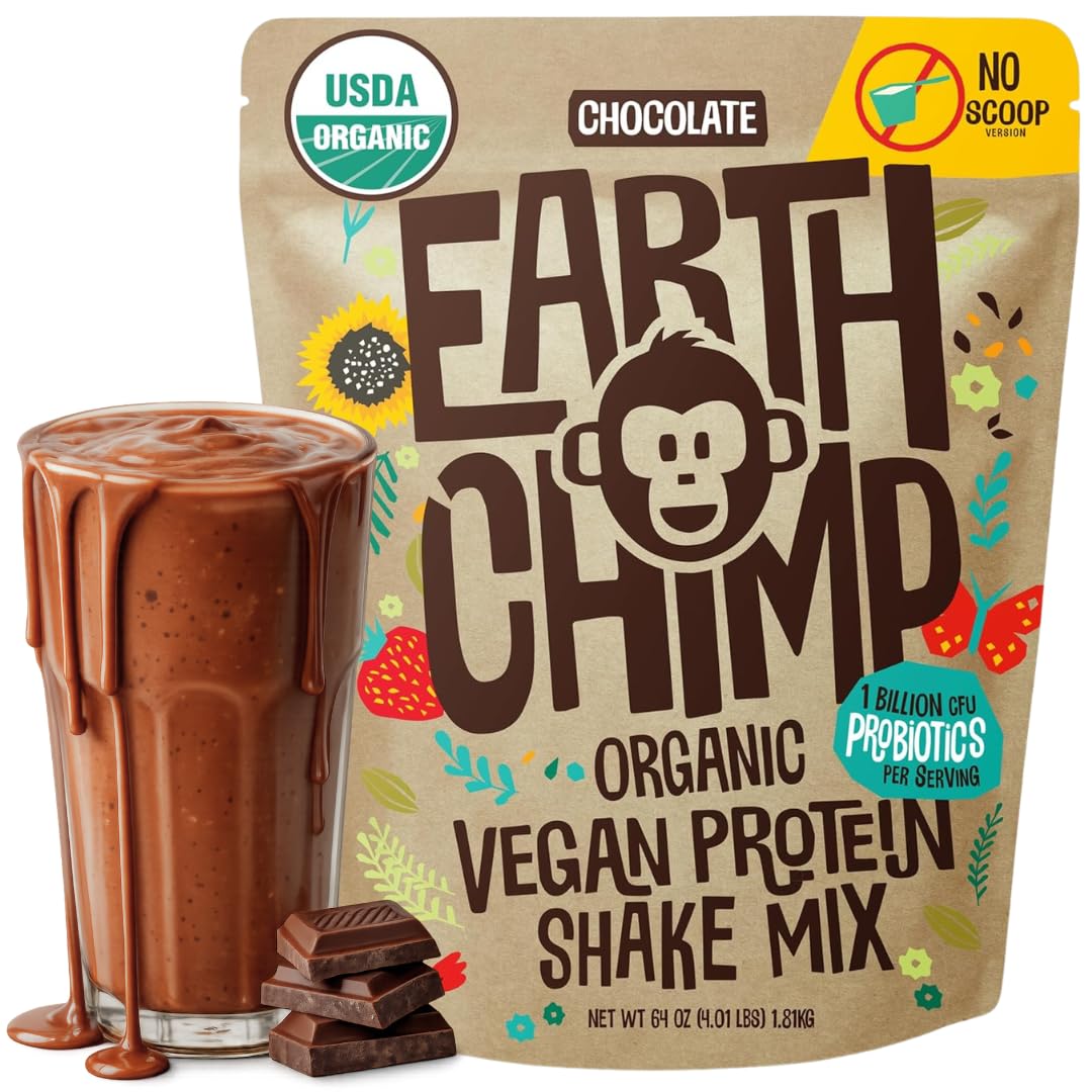 EarthChimp Organic Vegan Protein Powder Chocolate - 4lb