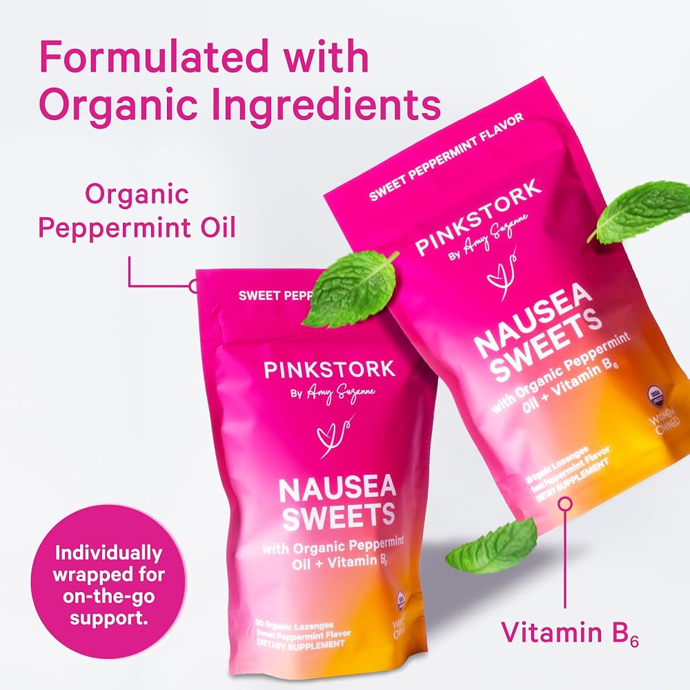 Pink Stork Organic Peppermint & Ginger Lozenges for Nausea - 60 Count - image 4