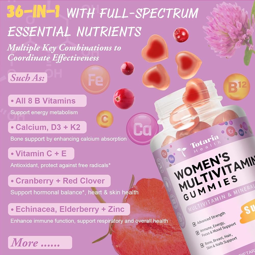 Totaria Sugar Free Multivitamin Gummies for Women 14+ w/Inositol