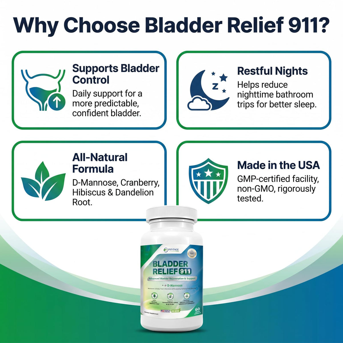 Phytage Labs Bladder Relief 911 Urinary Tract Support - 60 Vegetarian Capsules - image 4
