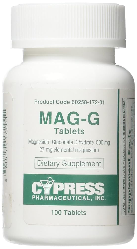 Cypress Pharma Mag-G Magnesium Gluconate Tablets - 100 Tablets
