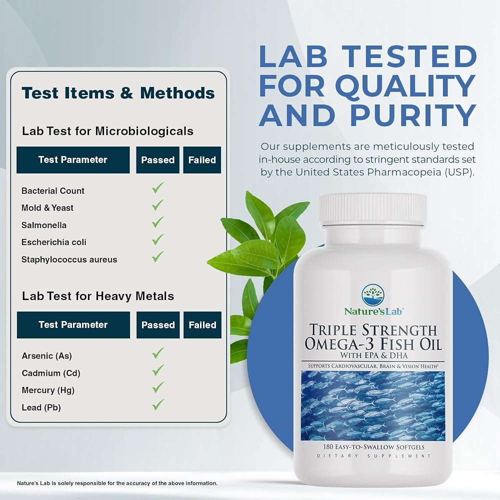 Nature's Lab Triple Strength Omega-3 Fish Oil - 180 Softgels - image 4