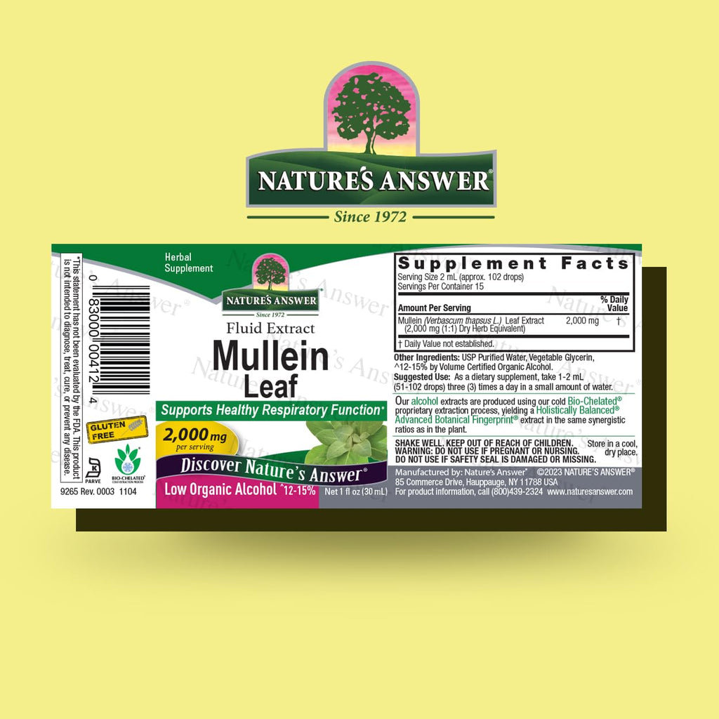 Nature's Answer Mullein Leaf Extract Respiratory Support - 1 Fl Oz - image 2