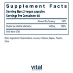 Vital Nutrients Choline 550mg - 120 Capsules - image 2