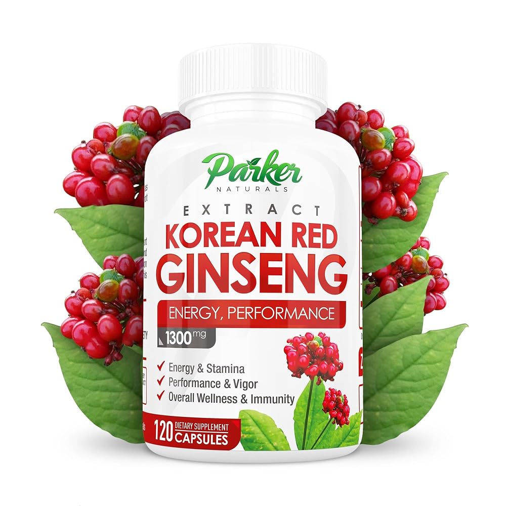 Parker Naturals Korean Red Ginseng Extract 1300mg - 120 Capsules
