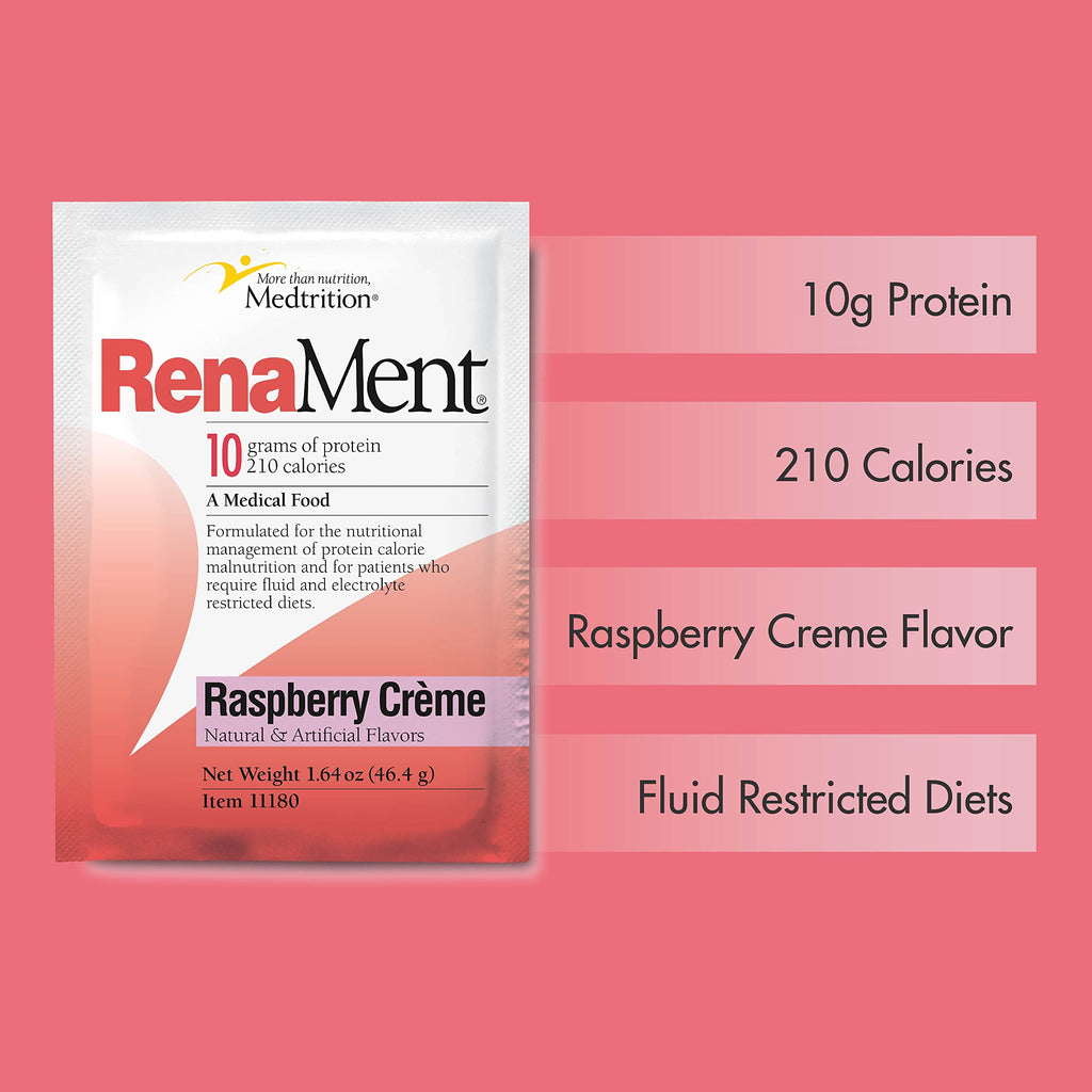 Medtrition Renament Raspberry Crème Protein Powder - 60 Packets - image 2