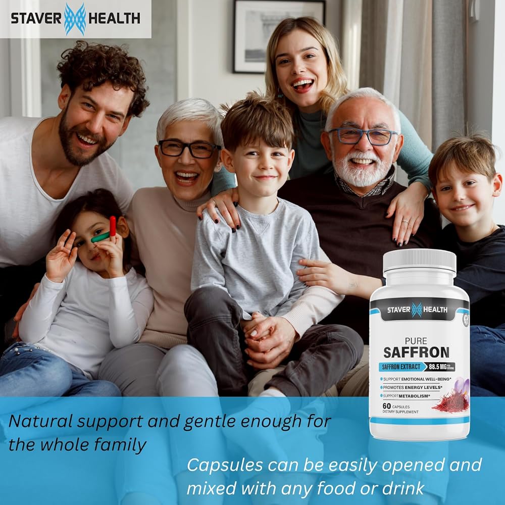 Staver Health Saffron Extract 88.5 mg Mood Balance - 60 Vegetarian Capsules - image 6