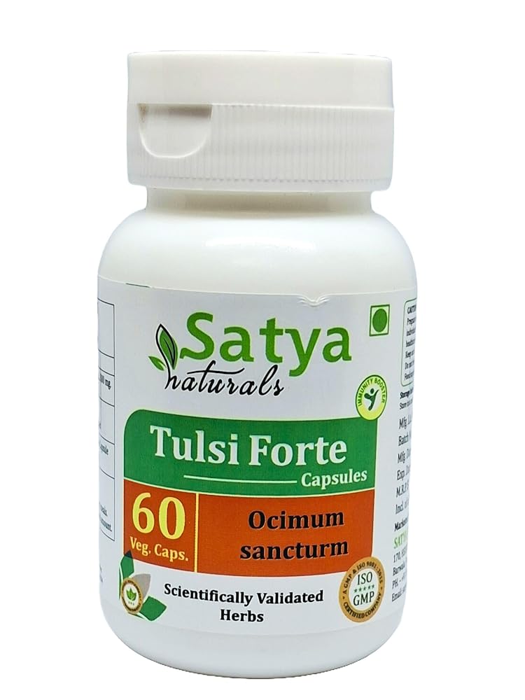 Satya Naturals Tulsi Forte 500 mg Basil Extract - 240 Vegetarian Capsules - image 3
