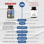 VEGATOT Mushroom Complex 1560mg 10-in-1 Lion's Mane Cordyceps - 150 Capsules - image 6