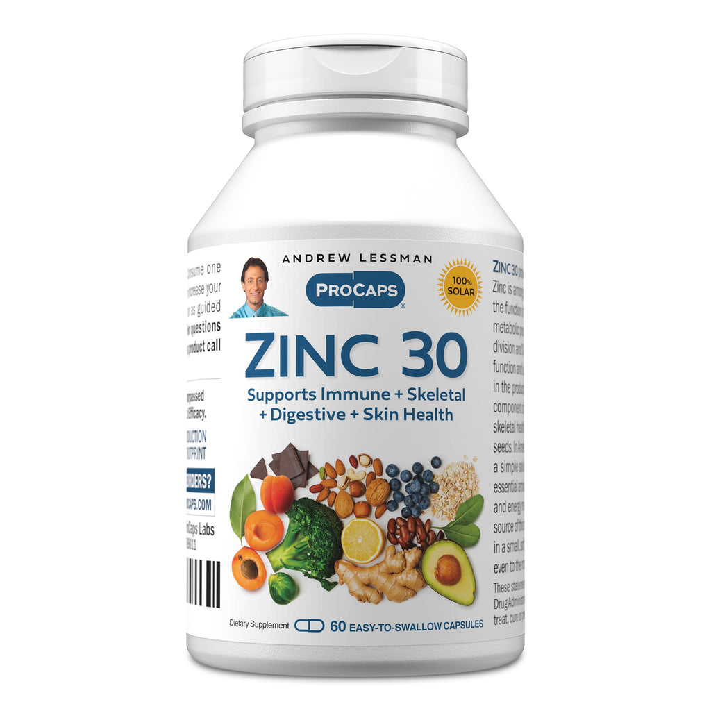 ANDREW LESSMAN Zinc 30 - Capsules - Highly absorbable Zinc Citrate.