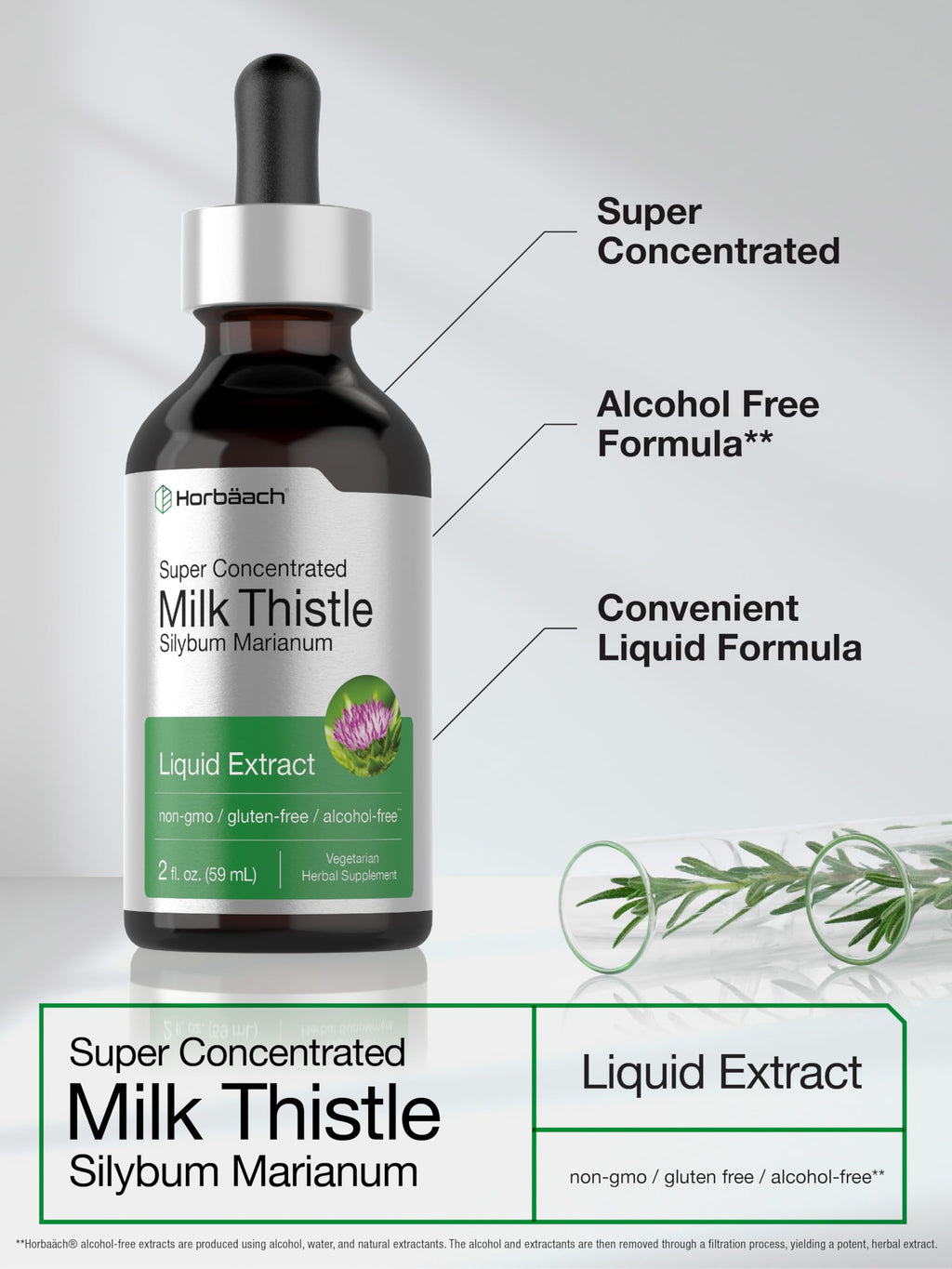 Horbäach Milk Thistle Extract Liquid Alcohol Free - 2 fl oz - image 4