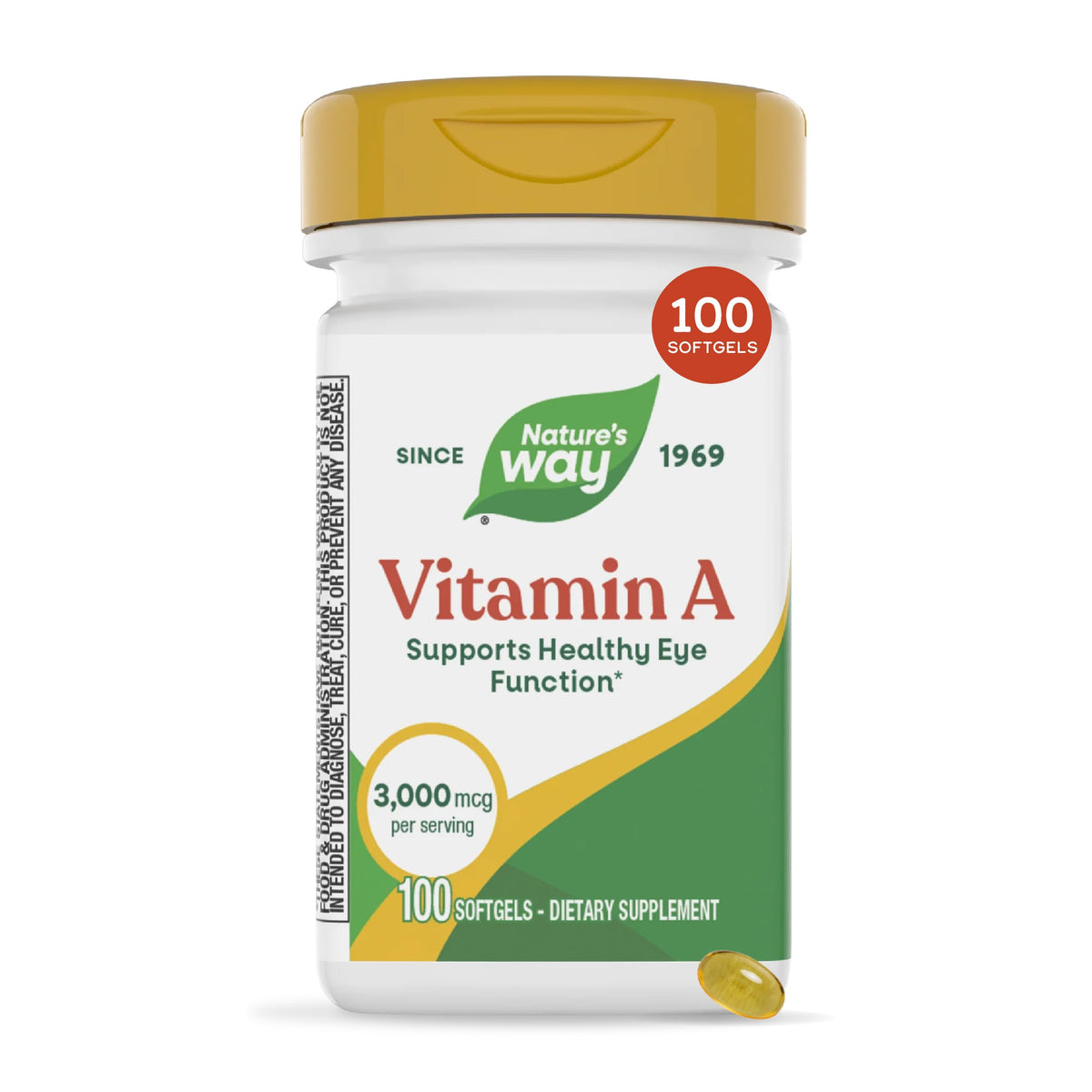 Nature's Way Vitamin A 3,000 mcg Softgels - 100 Count