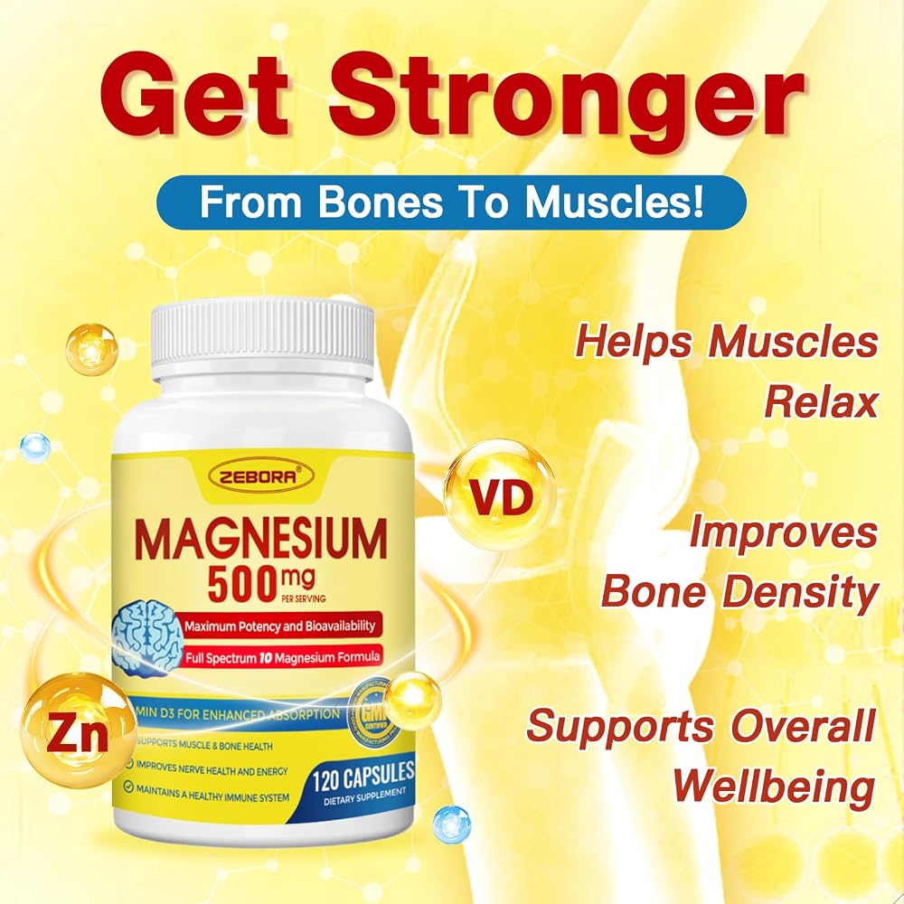 ZEBORA Magnesium Complex 10-in-1 500 mg - 120 Capsules - image 2