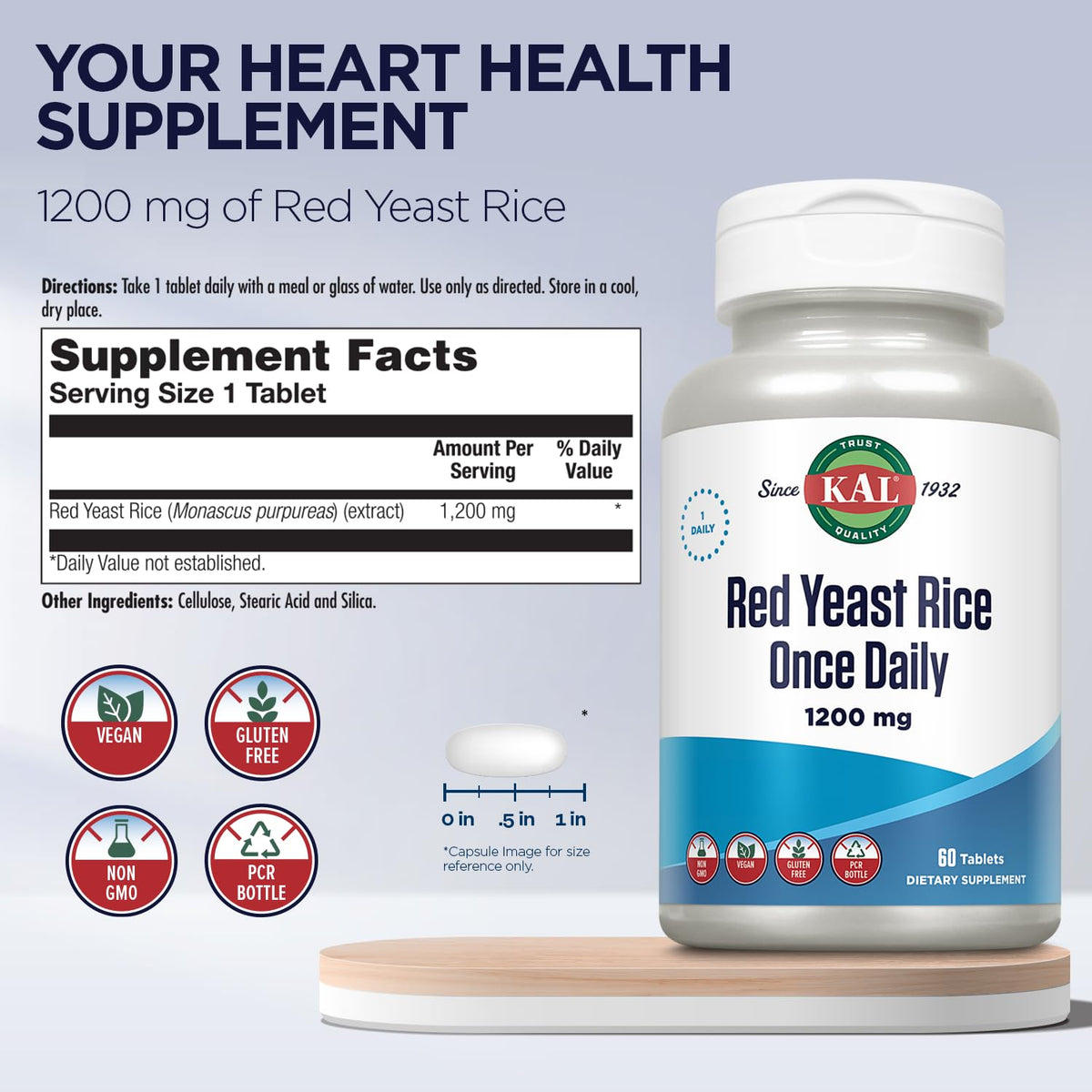 KAL 1200 Mg Red Yeast Rice