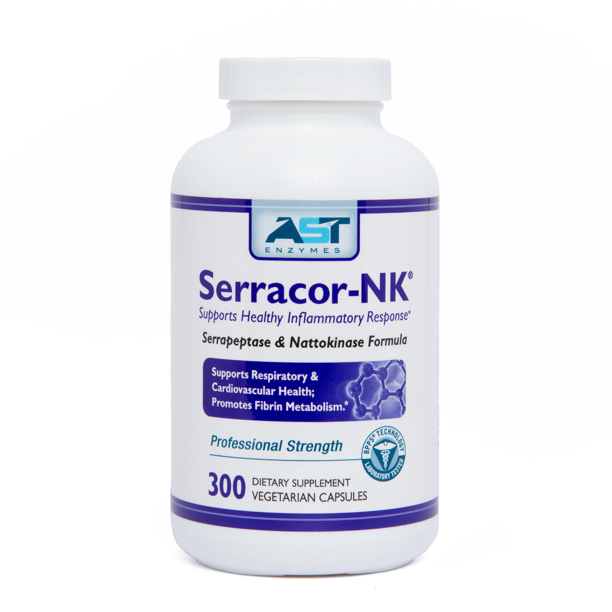 AST Enzymes Serracor-NK Systemic Enzymes - 300 Vegetarian Capsules