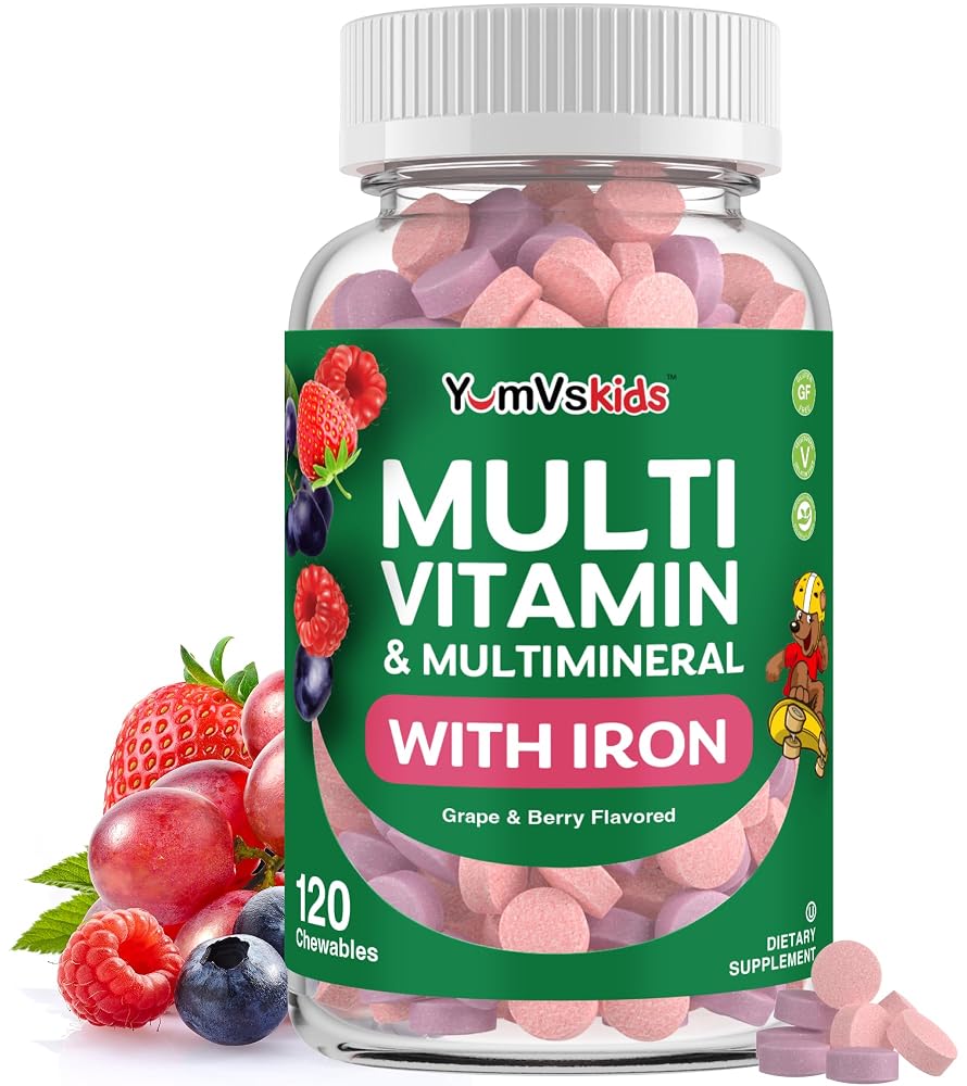 YUM-V'S Kids Multivitamin with Iron, 21 Vitamins & Minerals - 120 Chewables