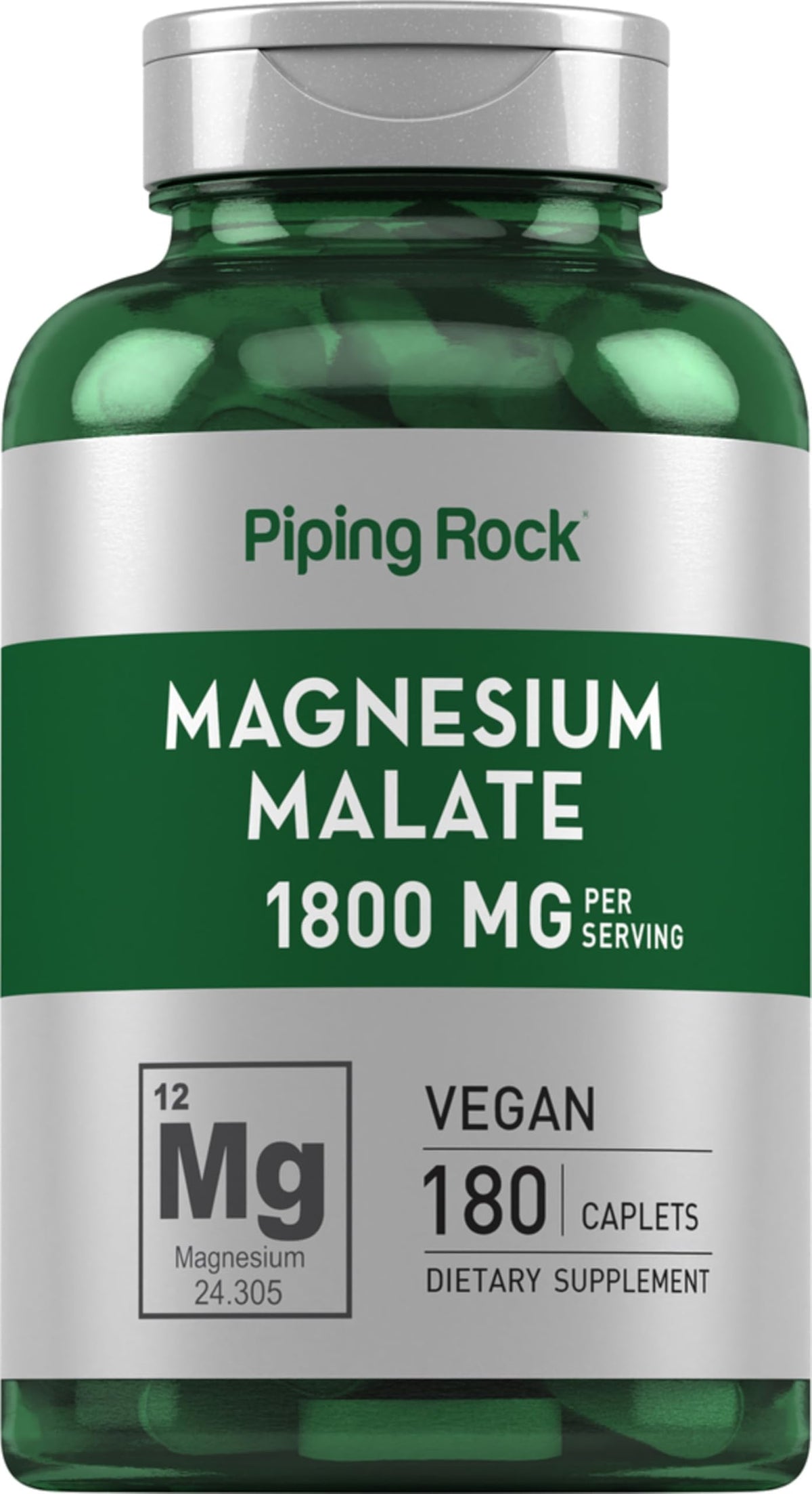 Piping Rock Magnesium Malate 1800 mg - 180 Caplets