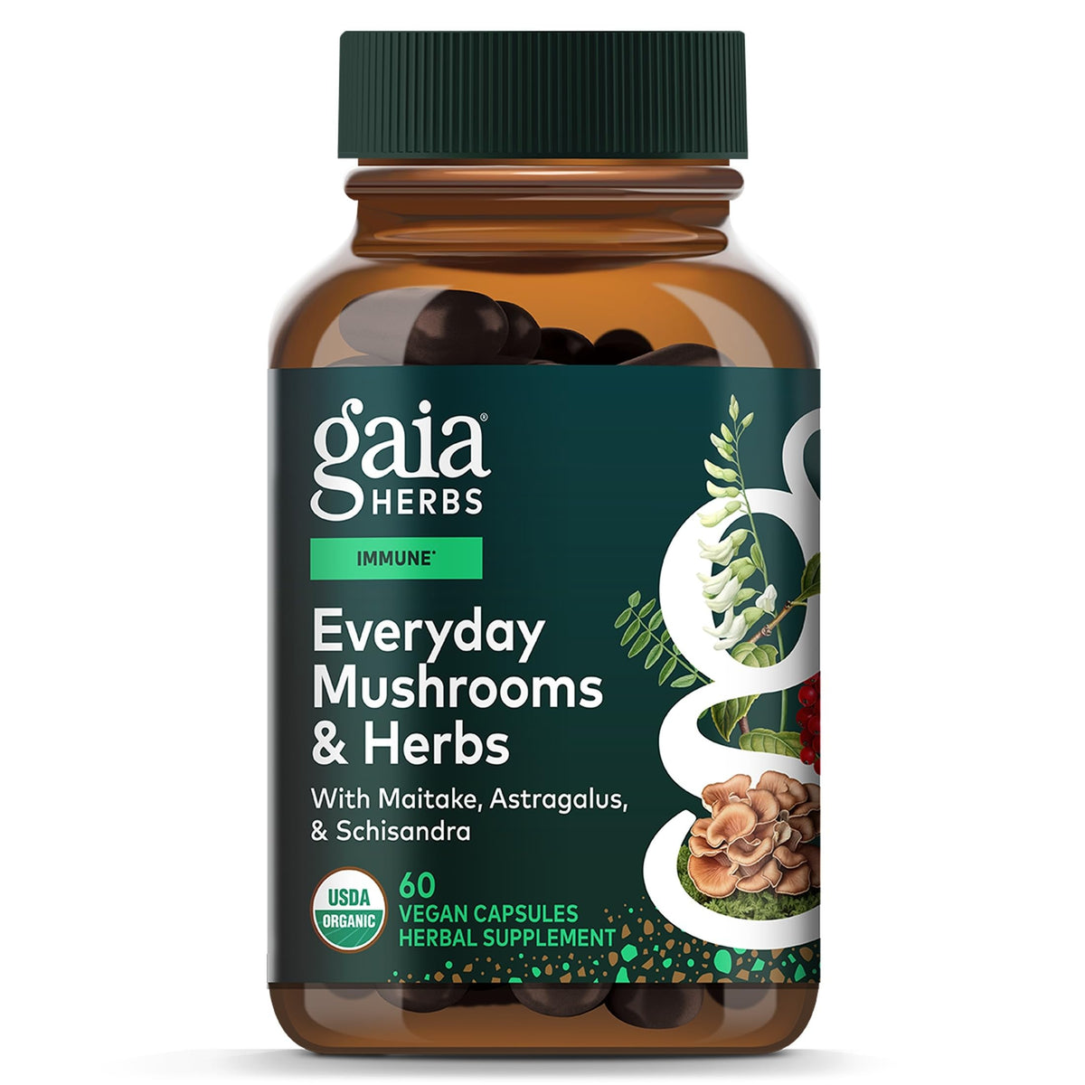 Gaia Herbs Everyday Immune Herbal Supplement - 60 Vegan Capsules