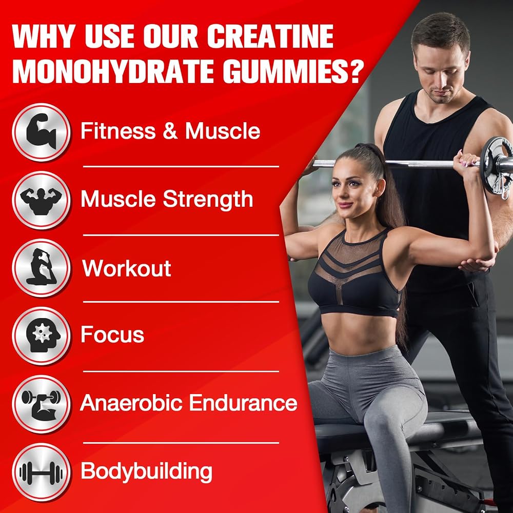 Mightnes Creatine Monohydrate Gummies for Men & Women - Creatine