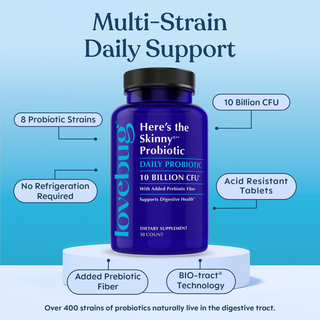 LOVEBUG Here's The Skinny Probiotics 10 Billion CFU - 60 Tablets - image 4