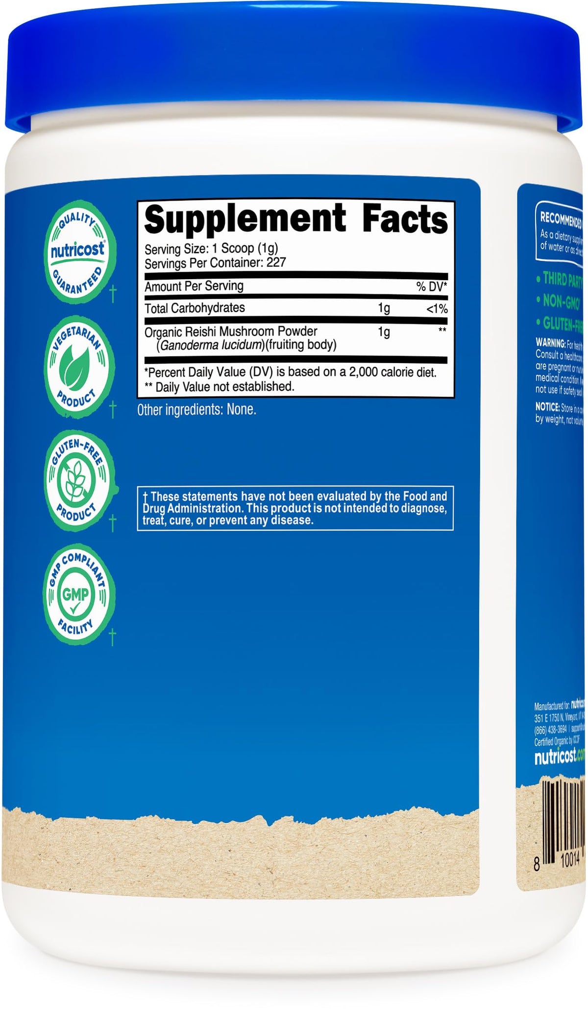 Nutricost Organic Reishi Mushroom Powder - 8 oz - image 5