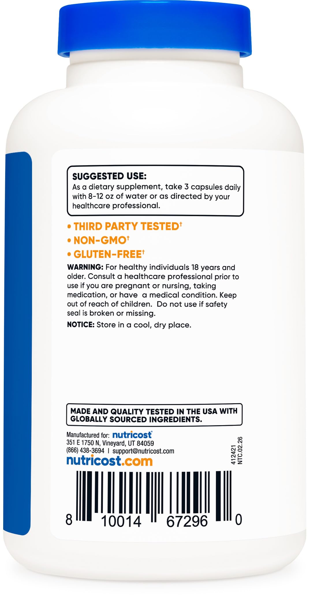 Nutricost Magnesium Malate 420mg - 180 Vegetarian Capsules - image 4